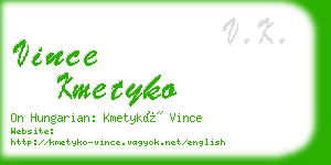 vince kmetyko business card